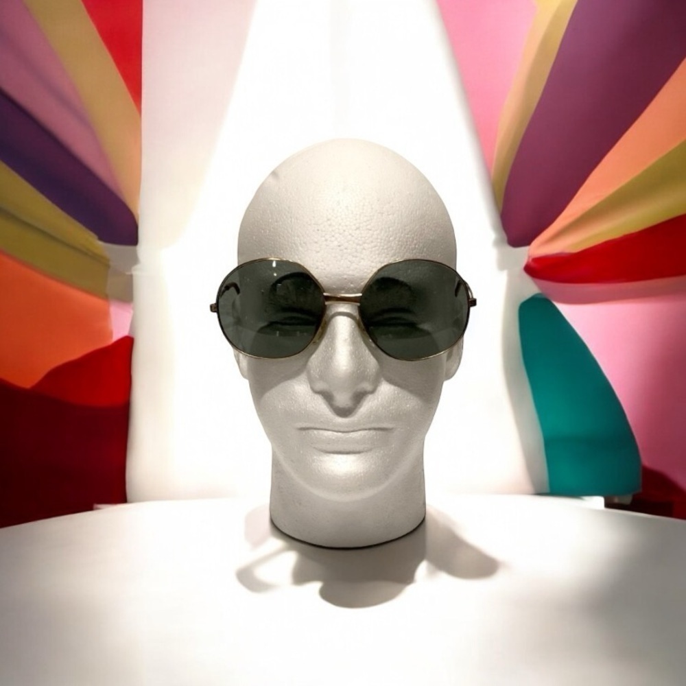 Vintage Metal Framed Green Shade Sunglasses